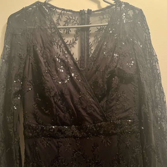 R&M Richards Womens Plus Sequined Surplice Evening Dress - Picture 11 of 13